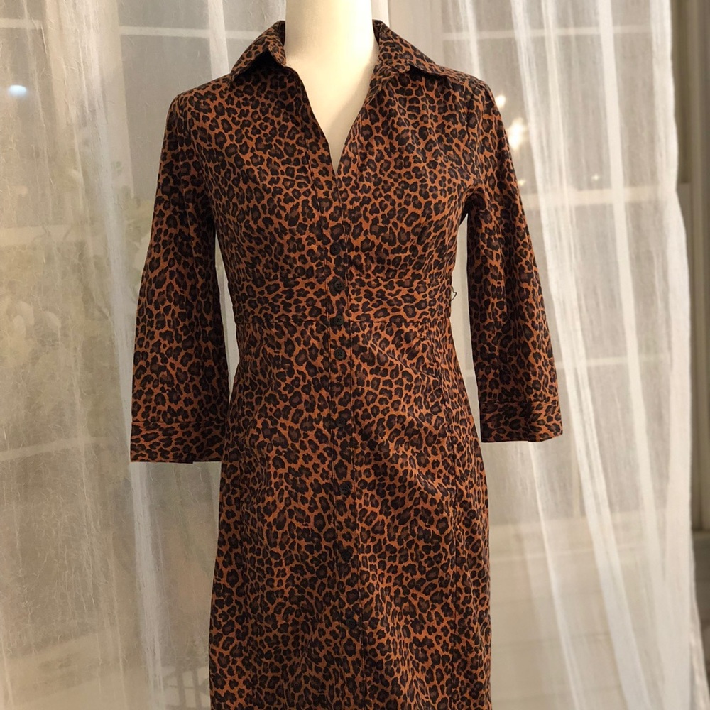 Express Designstudio Leopard Print Fitted Dress 6 - image 2